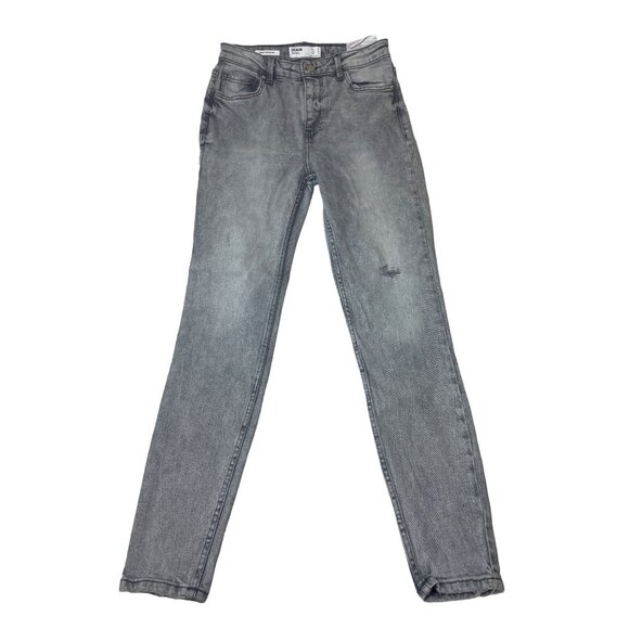 Bershka Denim Women's Grey Washed Medium Rise Skinny Jeans Sz 38 - Picture 1 of 7